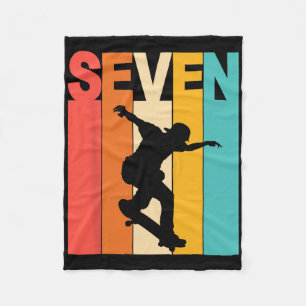 7th Birthday Skateboarding 7 Year Old Skater Party Fleece Blanket