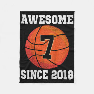 7th Birthday Sketll Lover 7 Years Old Vintage Spor Fleece Blanket