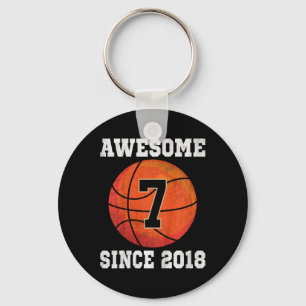 7th Birthday Sketll Lover 7 Years Old Vintage Spor Key Ring