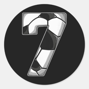7th Birthday Soccer  Classic Round Sticker