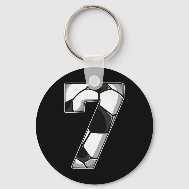 7th Birthday Soccer  Key Ring (Front)