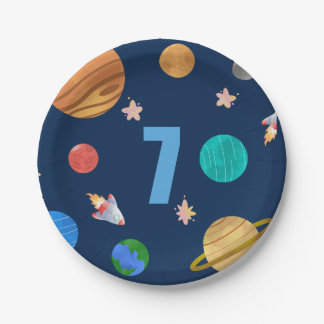 7th Birthday Solar System Planets Paper Plate