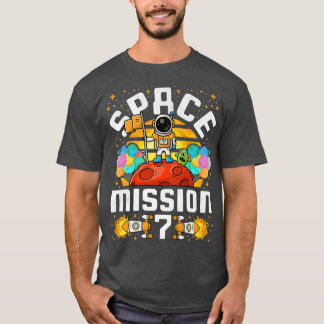 7th Birthday Space Mission 7 Years Old Astronaut  T-Shirt