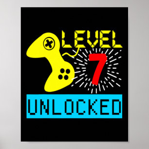 7th Birthday T Shirt Boys Video Game Gamer Boys Co Poster