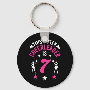 7th Birthday This Little Cheerleader Is 7 Cheerlea Key Ring