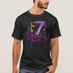 7th Birthday This Mermaid Is 7 Girl 7 Years Old T-Shirt