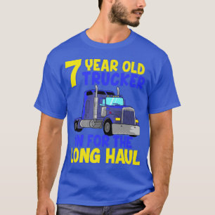 7th Birthday Truck Trucker Kids Truck Driver Boys  T-Shirt