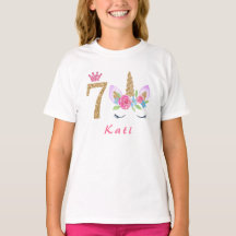 7th Birthday Unicorn Dabbing personalised name
