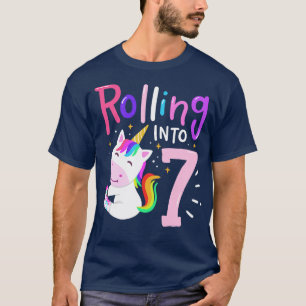 7th Birthday Unicorn Roller Skate T-Shirt