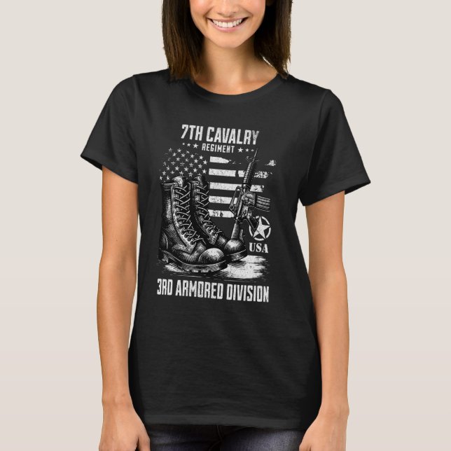 7th Cavalry Regiment 3rd Armoured Division Militar T-Shirt (Front)