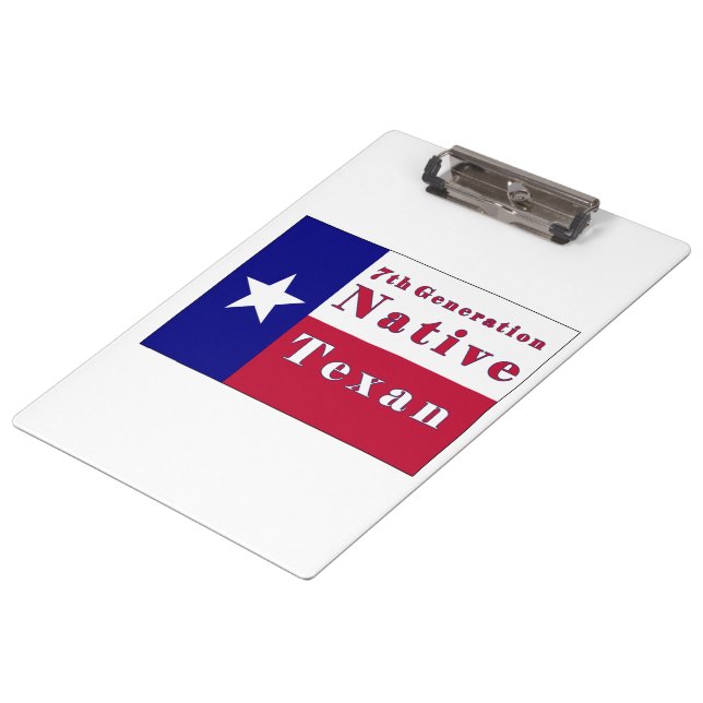 7th Generation Native Texan Flag Clipboard (Angled)