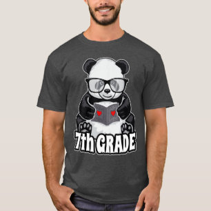 7th Grade Back To School Panda Book Reader Teacher T-Shirt