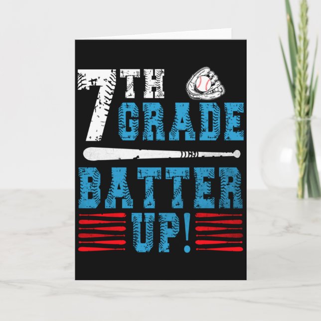 7th Grade Baseball Team Back To School 7th Grade B Card (Front)