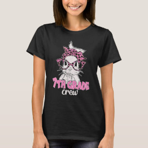 7th Grade Crew Leopard Glasses Bunny Face Easter M T-Shirt