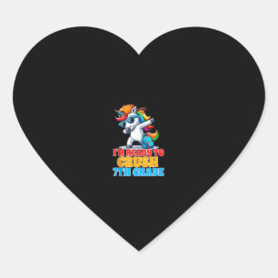7th Grade Dabbing Unicorn I'm Ready To Crush Seven Heart Sticker