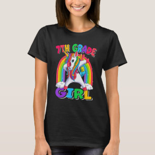 7th Grade Girl Dabbing Unicorn Back to School Kids T-Shirt
