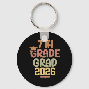 7th Grade Grad Cl Of 2026 Graduation Bold Cosy Col Key Ring