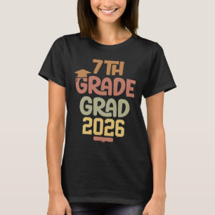 7th Grade Grad Cl Of 2026 Graduation Bold Cosy Col T-Shirt