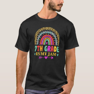 7th Grade Is My Jam Back To School Rainbow Teache T-Shirt