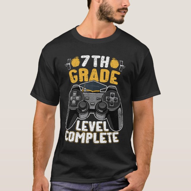 7th Grade Level Complete Gamer T-Shirt (Front)
