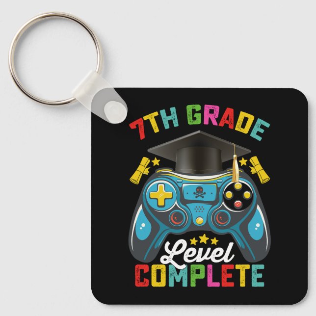 7th Grade Level Complete Graduation Gaming Gamer Key Ring (Front)