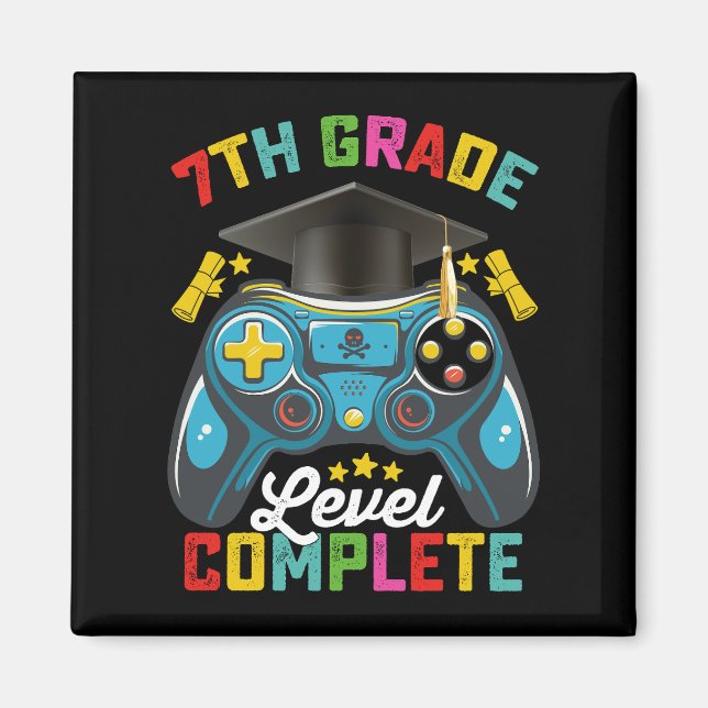 7th Grade Level Complete Graduation Gaming Gamer Magnet (Front)