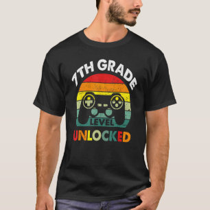 7th Grade Level Unlocked Gamer First Day Of School T-Shirt