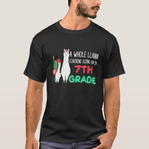 7th Grade Llama Cactus Student Back To School T-Shirt