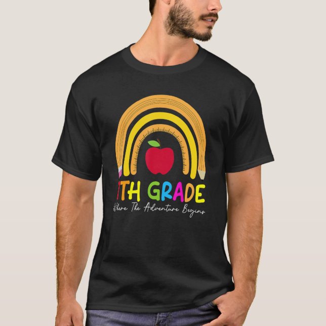 7th Grade Rainbow Teacher Team Second Grade Squad  T-Shirt (Front)