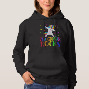 7th Grade Rocks Unicorn Dab Back to School Teacher Hoodie