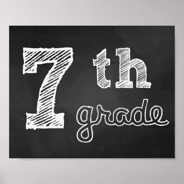 7th grade Sign - Chalkboard (Front)