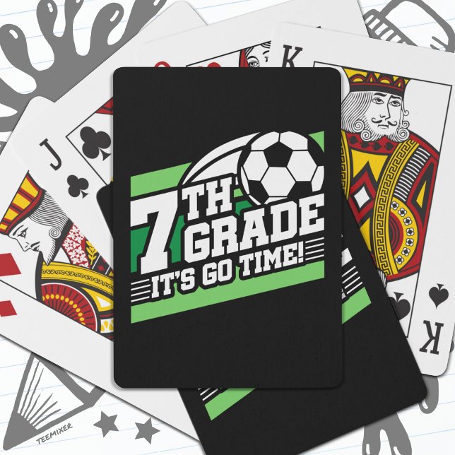 7th Grade Soccer Football First Day Back To School Playing Cards (Creator Uploaded)