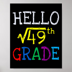 7th Grade Square Root Of 49 First Day Back To Scho Poster