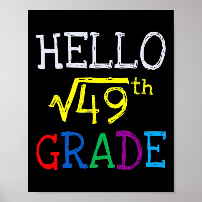 7th Grade Square Root Of 49 First Day Back To Scho Poster (Front)