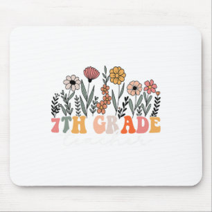 7th Grade Teacher Wildflower Floral Back To School Mouse Pad