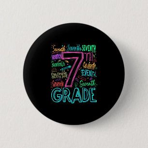 7th grade typography team seventh grade back to 6 cm round badge