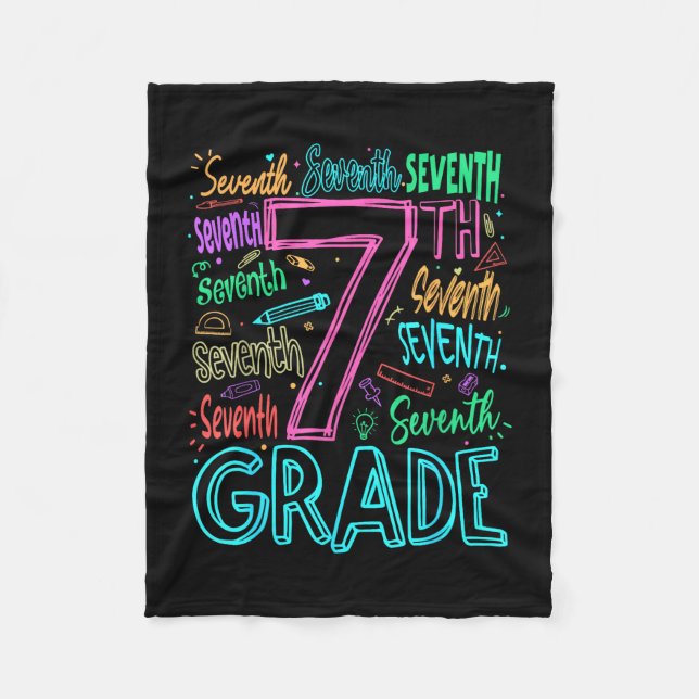 7th grade typography team seventh grade back to fleece blanket (Front)