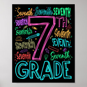 7th grade typography team seventh grade back to poster