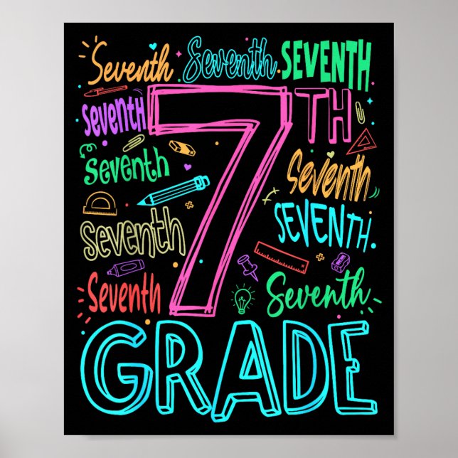 7th grade typography team seventh grade back to poster (Front)