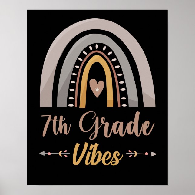 7th Grade Vibes Seventh Grade Back to School Poster (Front)