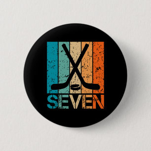 7th Hockey Birthday 7 Year Old 7yr Boys Girl Birth 6 Cm Round Badge
