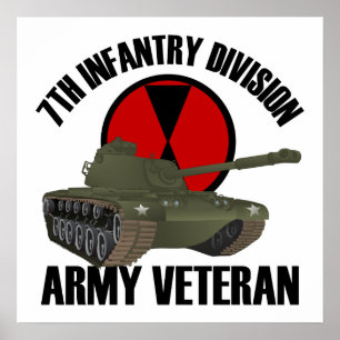7th ID with M-48 Tank Poster