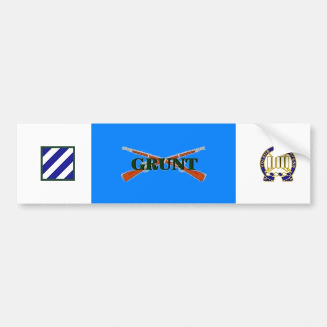 7th Infantry 3rd Inf Div GRUNT Bumper Sticker (Front)