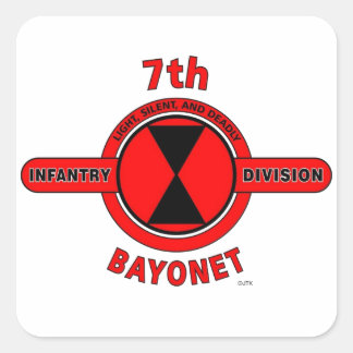 7TH INFANTRY DIVISION "BAYONET DIVISION" SQUARE STICKER