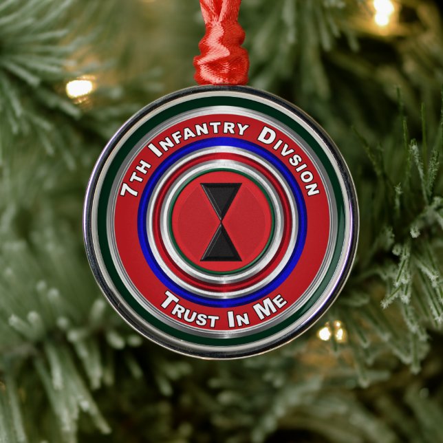 7th Infantry Division Keepsake Christmas Metal Ornament (Tree)