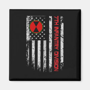 7th Infantry Division Vintage Usa Flag Military Ve Magnet
