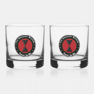 7th Infantry Division Whiskey Glass