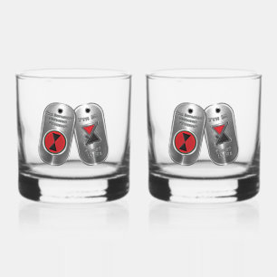 7th Infantry Division Whiskey Glass