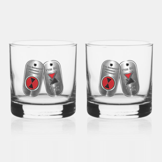7th   Infantry Division Whiskey Glass (Front)