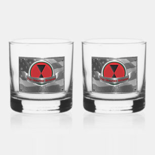7th Infantry Division Whiskey Glass